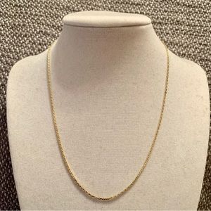 Gold Tone Minimal 16” Simple Chain Necklace